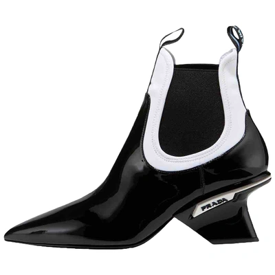 Pre-owned Prada Black Patent Leather Ankle Boots