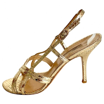 Pre-owned Blumarine Leather Heels In Gold