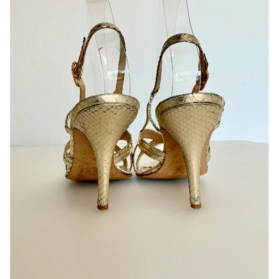 Pre-owned Blumarine Leather Heels In Gold