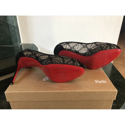 Pre-owned Christian Louboutin Black Suede Heels