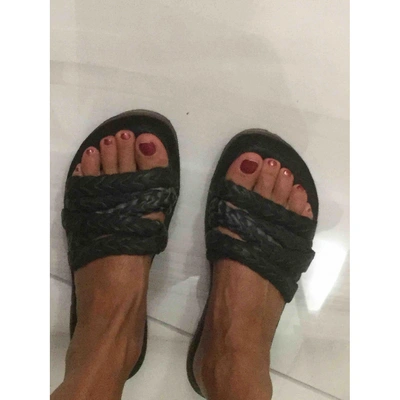 Pre-owned As98 Brown Leather Sandals