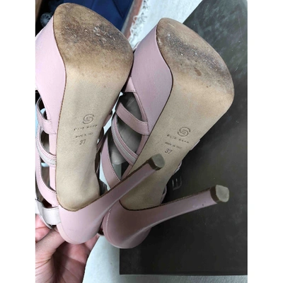 Pre-owned Elie Saab Leather Sandals In Pink