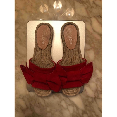 Pre-owned Pollini Leather Espadrilles In Red