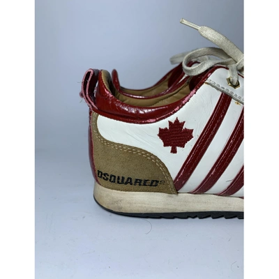 Pre-owned Dsquared2 Leather Trainers In White