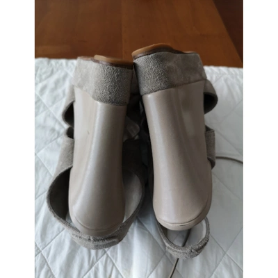 Pre-owned Donna Karan Ankle Boots In Grey
