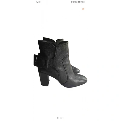Pre-owned Roger Vivier Black Leather Ankle Boots