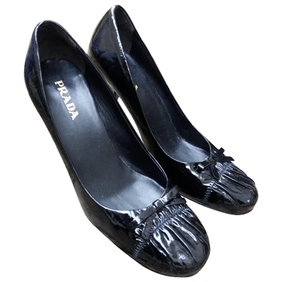 Pre-owned Prada Patent Leather Heels In Black