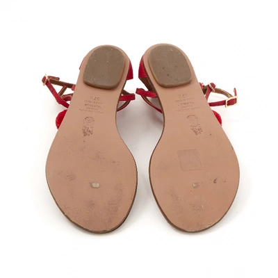 Pre-owned Aquazzura Red Cloth Sandals