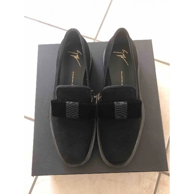 Pre-owned Giuseppe Zanotti Black Velvet Flats