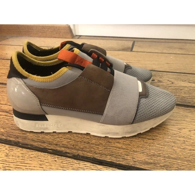 Pre-owned Balenciaga Race Grey Trainers