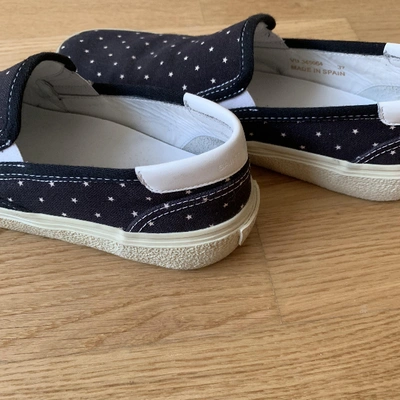 Pre-owned Saint Laurent Cloth Trainers In Navy