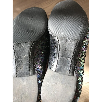 Pre-owned Louis Vuitton Glitter Flats In Anthracite