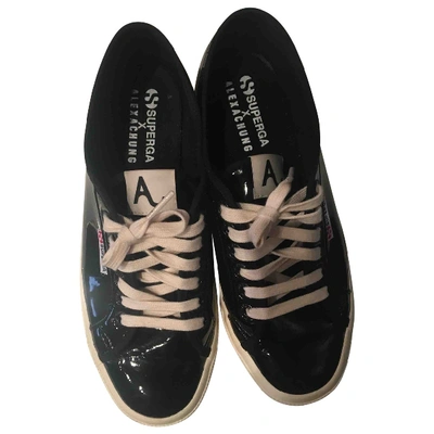 Pre-owned Superga Patent Leather Trainers In Black