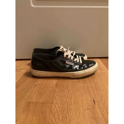 Pre-owned Superga Patent Leather Trainers In Black