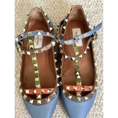 Pre-owned Valentino Garavani Rockstud Multicolour Leather Ballet Flats