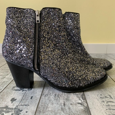 Pre-owned Topshop Tophop  Silver Glitter Ankle Boots