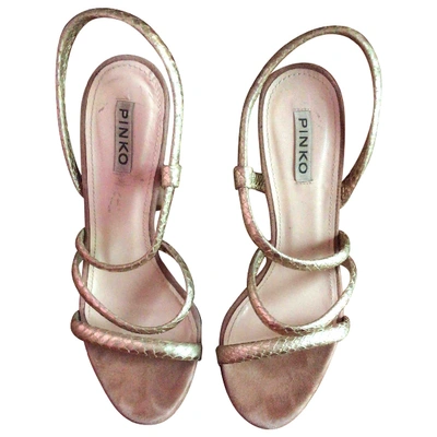 Pre-owned Pinko Sandals In Gold