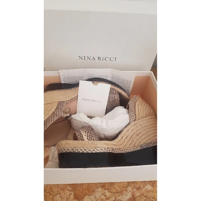 Pre-owned Nina Ricci Leather Espadrilles In Beige