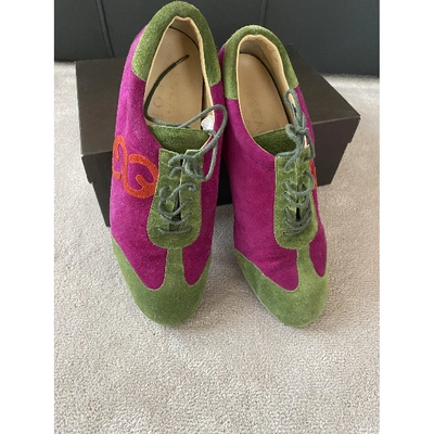 Pre-owned Escada Trainers In Pink