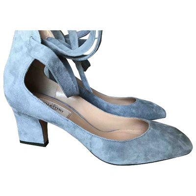 Pre-owned Valentino Garavani Tango Blue Suede Heels