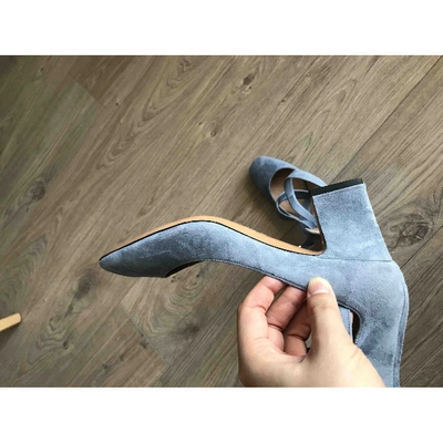 Pre-owned Valentino Garavani Tango Blue Suede Heels