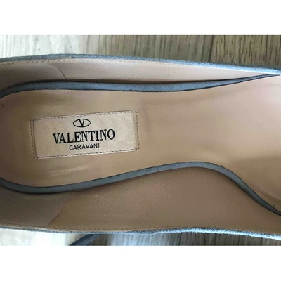 Pre-owned Valentino Garavani Tango Blue Suede Heels