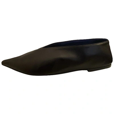 Pre-owned Celine Black Leather Ballet Flats