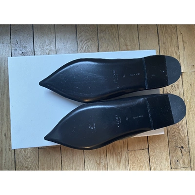 Pre-owned Celine Black Leather Ballet Flats