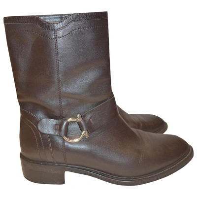 Pre-owned Ferragamo Brown Leather Boots