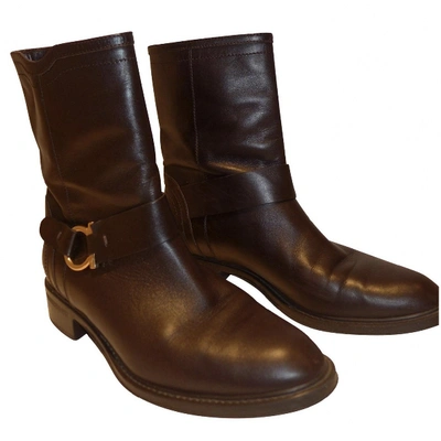 Pre-owned Ferragamo Brown Leather Boots