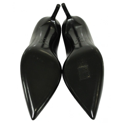 Pre-owned Saint Laurent Anja Black Leather Heels