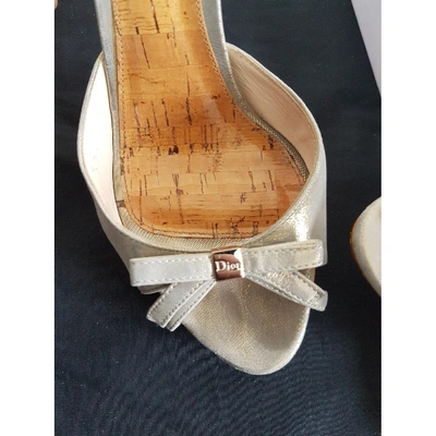 Pre-owned Dior Beige Cloth Sandals