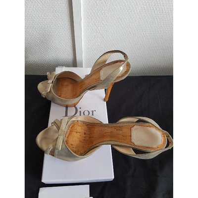 Pre-owned Dior Beige Cloth Sandals