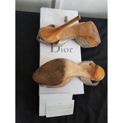 Pre-owned Dior Beige Cloth Sandals