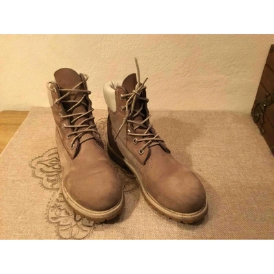 Pre-owned Timberland Boots In Beige