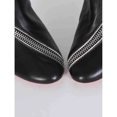 Pre-owned Celine Soft Ballerina Leather Boots In Black