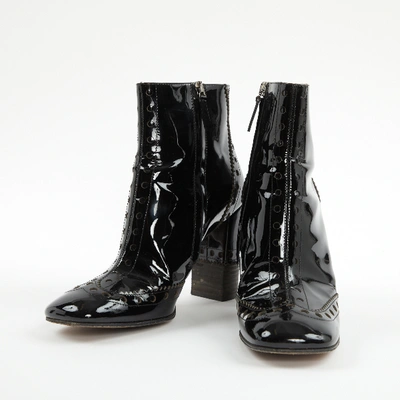 Pre-owned Chloé Patent Leather Boots In Black