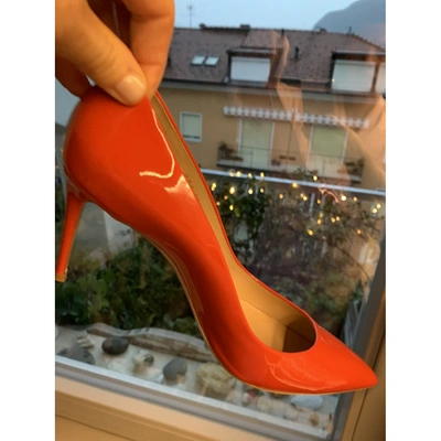 Pre-owned Casadei Orange Patent Leather Heels