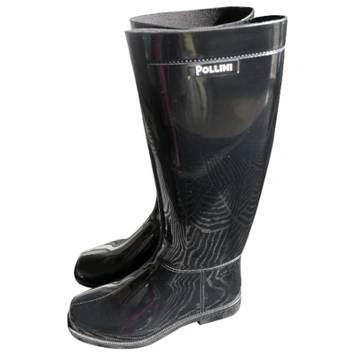 Pre-owned Pollini Wellington Boots In Black
