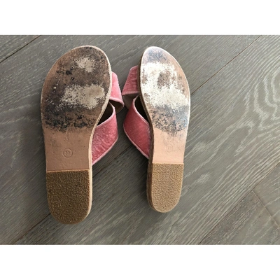 Pre-owned Ancient Greek Sandals Velvet Mules In Pink