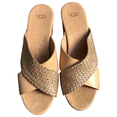Pre-owned Ugg Gold Leather Mules & Clogs