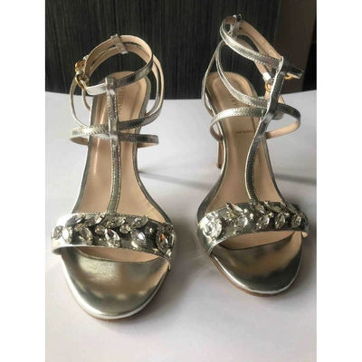 Pre-owned Marella Leather Sandal In Silver