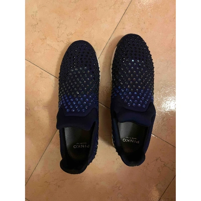 Pre-owned Pinko Blue Glitter Trainers