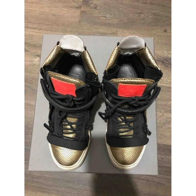 Pre-owned Giuseppe Zanotti Donna Leather Trainers In Gold