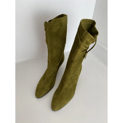 Pre-owned Sergio Rossi Boots In Green