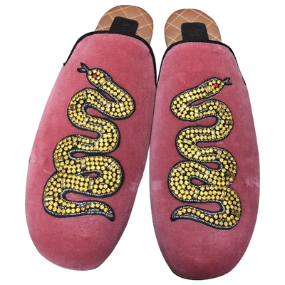 Pre-owned Gucci Velvet Flats In Multicolour