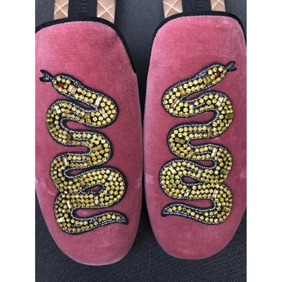 Pre-owned Gucci Velvet Flats In Multicolour