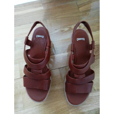 Pre-owned Camper Leather Sandals In Brown