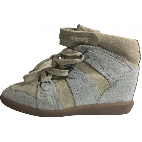 Pre-Owned Isabel Marant Bobby Beige Suede Trainers | ModeSens