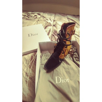 Pre-owned Dior Khaki Cloth Boots